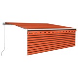 Copertina retractabila manual cu stor, portocaliu&amp;maro, 4x3 m
