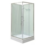 Cabină de duș pătrată albă Polo White II 90x90 cm cu cădiță de duș
