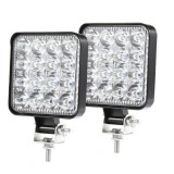 Комплект 2 прожектора Flexzon, LED, Бяла светлина 6500K, 48W, 8,5x8,5 см, 12/24V