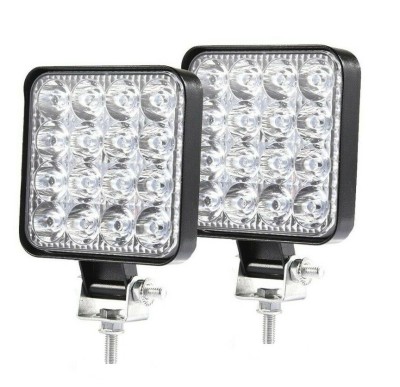 Комплект 2 прожектора Flexzon, LED, Бяла светлина 6500K, 48W, 8,5x8,5 см, 12/24V foto