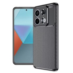 Husa pentru xiaomi redmi note 13 5g, carbonfiber, premium, black foto