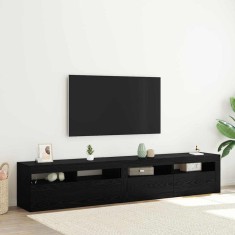 vidaXL Cabinete TV 2 pcs Stejar negru 210 x 35 x 40 cm Lemn compozit