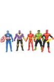 Cumpara ieftin Set 5 figurine supereroi cu LED, Hulk, Spiderman, Iron, Captain America, Thanos, 16 cm