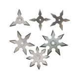 Set 6 bucati steluta ninja de 3, 4, 5, 6, 7 si 8 colturi pentru aruncat la tinta in husa