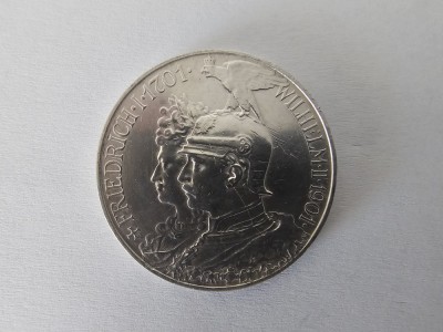 Germania 5 Mark 1901 Argint are 28 gr,impecabila foto