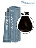 Vopsea de par profesional PRO.COLOR 100 ml - Pro.Co - 4/00 CASTANIU NATURAL INTENS