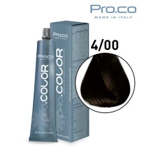 Vopsea de par profesional PRO.COLOR 100 ml - Pro.Co - 4/00 CASTANIU NATURAL INTENS