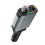 Incarcator Auto Retractabil 4 in 1, 35W, PD/QC3.0, Lumini Starlight, Cablu 80cm, Aluminiu/ABS