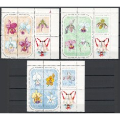 Cuba 1966 Mi 1249/63 (bl of 6) - Orhidee