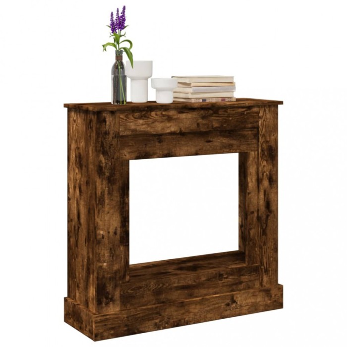 Gossi masca de semineu, stejar fumuriu 90x30x90 cm, lemn prelucrat