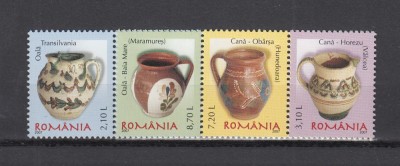 ROMANIA 2007 LP 1788 CERAMICA ROMANEASCA OALE SI CANI II SERIE MNH foto