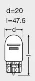 Set 2 Becuri 12V W21/5W Original Blister Osram 79664 7515-02B