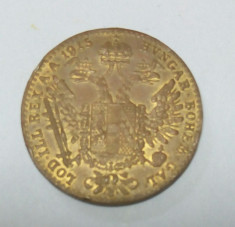SV * Austria REPLICA DUPA 1 Dukat 1915 aur * 20 mm * 2,7 grame * Urme de Aurire foto