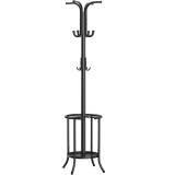 SONGMICS Cuier pentru haine, cu suport de umbrele, 12 agatatori, 175 cm, negru Household NewTrend