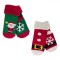 șosete Copii, Model Crăciun, Verzi/Roșii, Talpă Antiderapantă, Set 2 Perechi