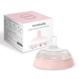 Tetină anti-colici din silicon mombella breast like, flux rapid (mărimea l) - old rose