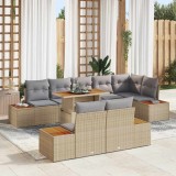 Cumpara ieftin Set de canapele pentru grădină 9 pcs Bej Rattan poli