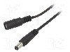 Cablu alimentare DC, DC 5,5/2,5 mufa, DC 5,5/2,5 soclu, negru, 2m, BQ CABLE - DC.EXT.6600.0200