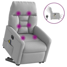 vidaXL Scaun electric pentru masaj picioare &icirc;n picioare stofa gri nor 3303071