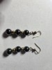 Cercei vintage argint cu perle negre