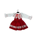 Cumpara ieftin Rochie rosie traditionala cu ie pentru fetite