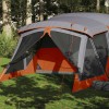 VidaXL Cort de camping cu verandă 4 persoane, portocaliu, impermeabil