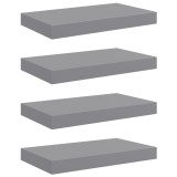 Cumpara ieftin Rafturi de perete suspendate, 4 buc., gri, 40x23,5x3,8 cm, MDF