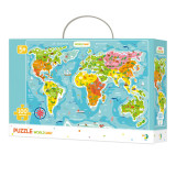 Puzzle Continentele lumii Dodo, 100 piese, 46 x 64 cm, carton, 5 ani+