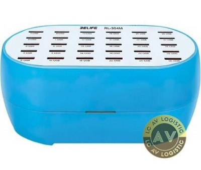 Incarcator Statie Relife RL-304M 160W 2.4A 30 x USB-A Albastru foto