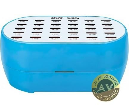 Incarcator Statie Relife RL-304M 160W 2.4A 30 x USB-A Albastru