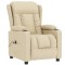 Fotoliu rabatabil electric, crem, material textil - 3