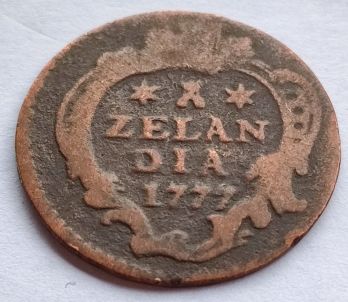 51. Moneda Olanda - Provincia Zeelandia 1 Duit (⅛ Stuyver) 1777