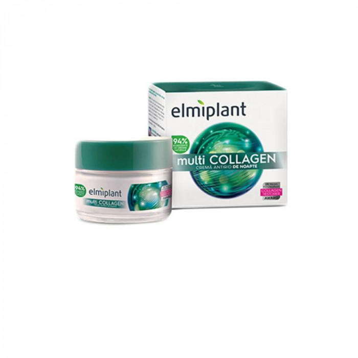 Crema Antirid de Noapte Elmiplant, 50ml, Multicollagen, Crema de Noapte Antirid, Crema pentru Fata Elmiplant Multicollagen, Crema Antirid pentru Fata