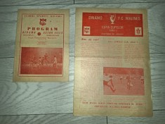 FOTBAL DINAMO BUCURESTI, PROGRAME MECI DE FOTBAL CUPA CUPELOR : F.C.MALINESC* GIRONDINS BORDEAUX * DINAMO TIRANA