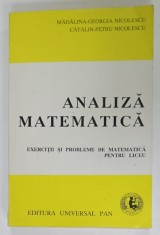 ANALIZA MATEMATICA , EXERCITII SI PROBLEME DE MATEMATICA PENTRU LICEU de MADALINA - GEORGIA NICOLESCU si CATALIN - PETRU NICOLESCU , 1995