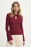 Answear Lab bluza femei, culoarea bordo, light