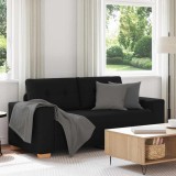 Cumpara ieftin Canapea lovesea neagră 140 cm stofă