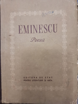 Eminescu Poezii Prefata Mihail Sadoveanu ESLA 1952 foto