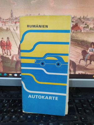 Rumanien Rumaenien Autokarte, Rom&amp;acirc;nia, hartă rutieră, Publiturism 1977, 109 foto