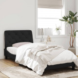 VidaXL Cadru de pat cu lumină LED, negru, 90x190 cm, catifea