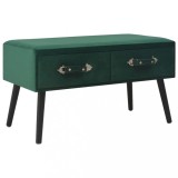 Cumpara ieftin Banchetă cu sertare, verde, 80 cm, catifea