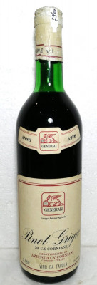 D 22 -vin ROSU PINOT GRIGIO, CAORLE VENEZIA, recoltare 1976. CL 72, GR 12,5 foto