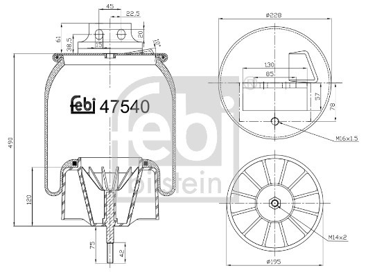 FEBI BILSTEIN 47540 Burduf, suspensie pneumatica
