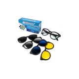 Ochelari de soare 3-in-1 cu lentile interschimbabile Magic Vision, FOXMAG24&reg;, Negru