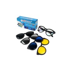 Ochelari de soare 3-in-1 cu lentile interschimbabile Magic Vision, FOXMAG24&reg;, Negru