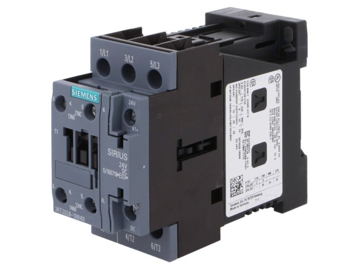 Contactor 3P 24VDC 40A NO/NC