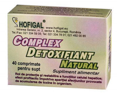 Complex detoxifiant natural, 40 comprimate, Hofigal foto