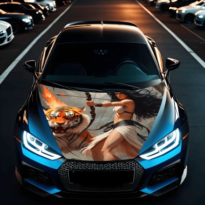 Folie Capota Auto &amp;quot;Hood Art&amp;quot; rezistenta la exterior, marime L (180 x 130cm) - Cod: AVX-CAPOTA-010L foto