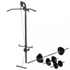 Turn de for?a montat pe perete cu set haltere &amp;amp; gantere 30,5 kg foto