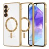 Husa MagSafe pentru Samsung Galaxy A55 5G A556, Techsuit, Luxury Crystal, Aurie
